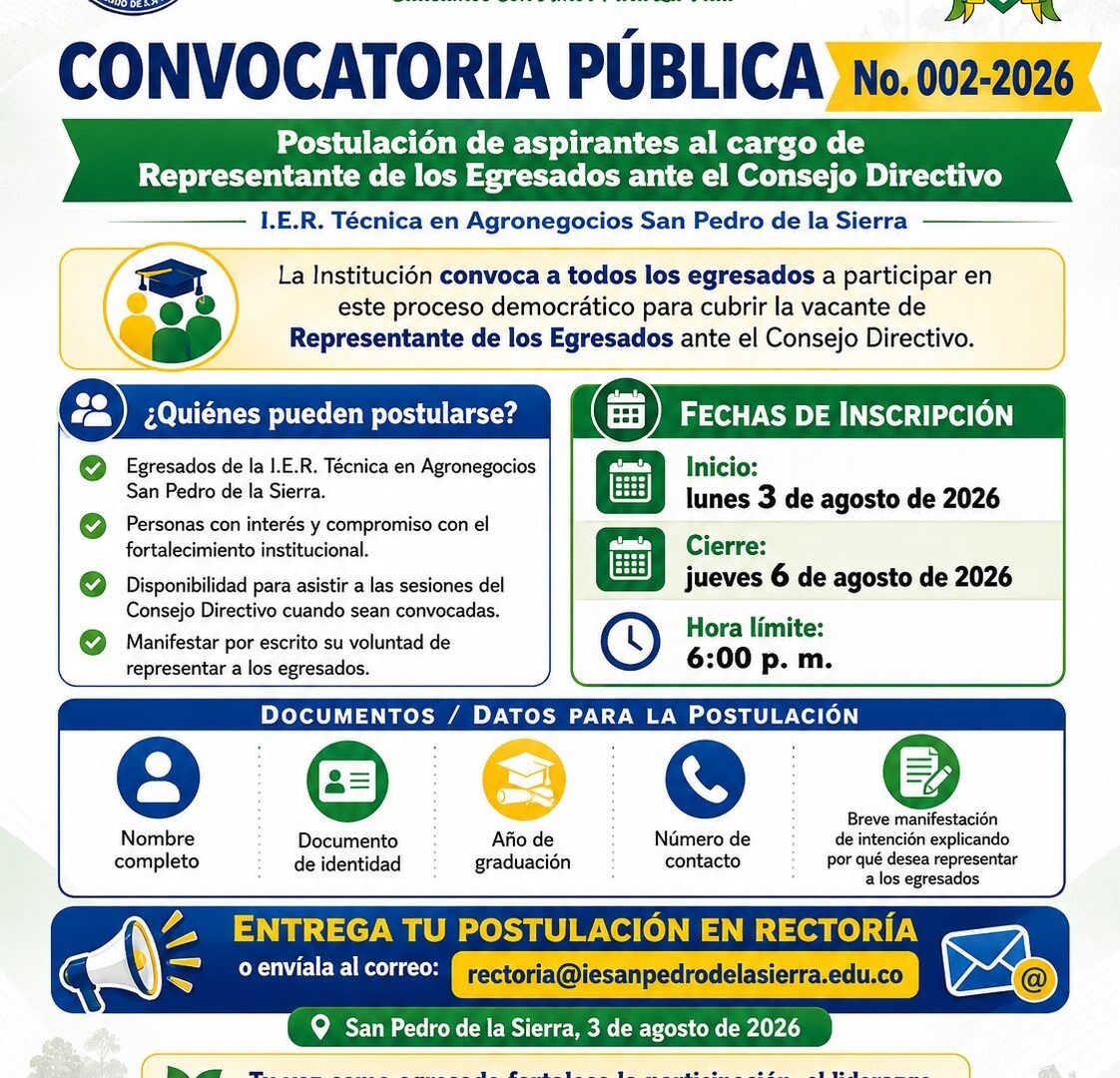Convocatoria para representante de los egresados ante el Consejo Directivo