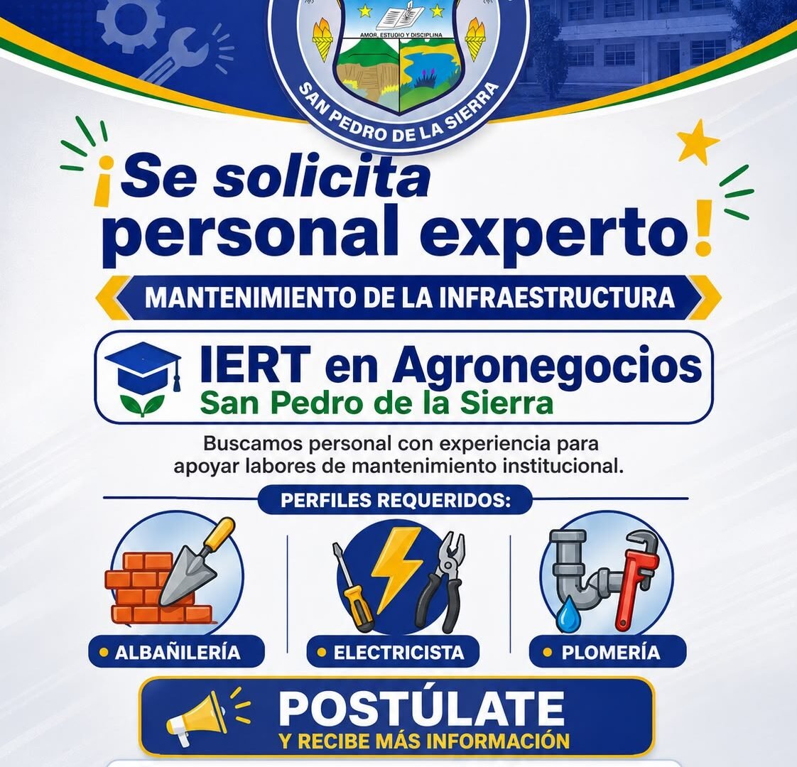 Convocatoria abierta para personal de mantenimiento institucional