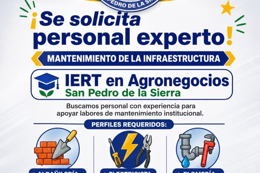 Convocatoria abierta para personal de mantenimiento institucional